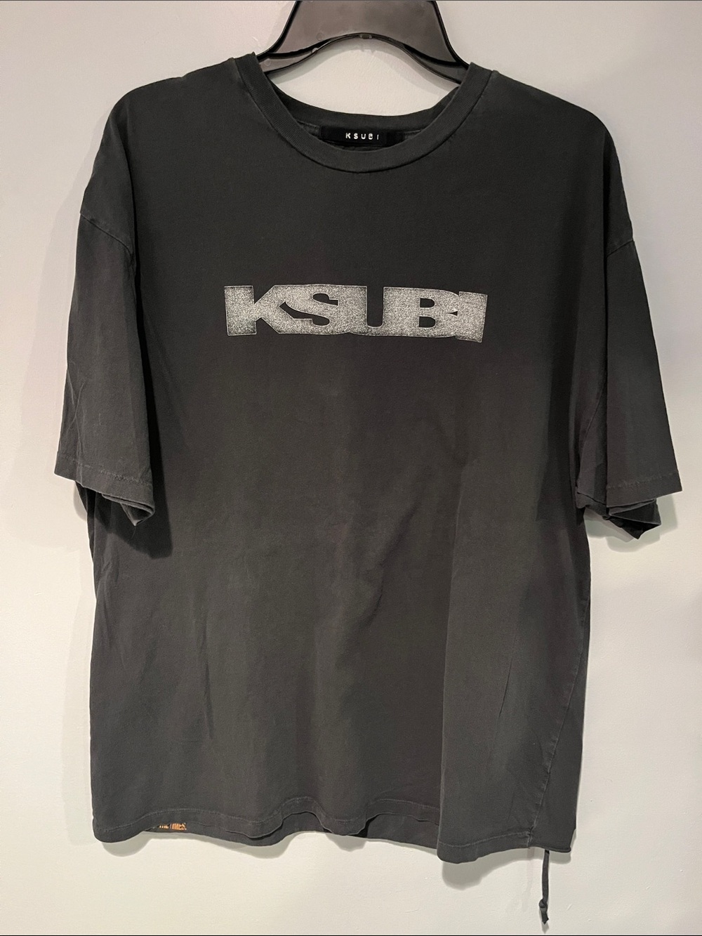 Ksubi Black Tee with Silver Glitter Logo